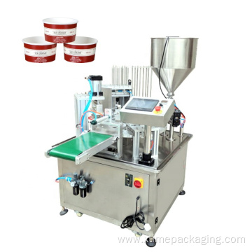 Cup feeding filling aluminum foil hot sealing machine